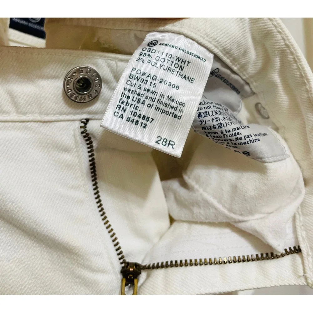 AG Adriano Goldschmied‎ The Stilt White Cigarette Leg Jeans Size 28R